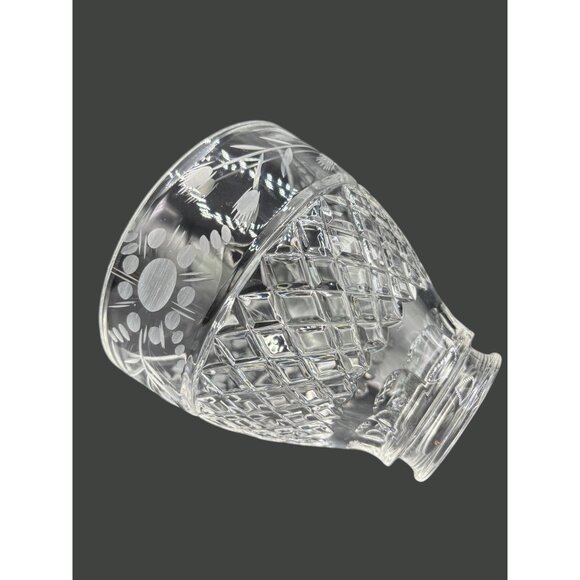 Vintage Pressed Glass Replacement Light Globe Shade Etched Floral & Diamond Patt - Picture 5 of 7